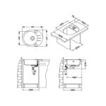 GRANITAL POMIVALNO KORITO ALVEUS ROLL 40, G55 BEIGE 595X475 MM - slika 2