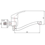 KUHINJSKA PIPA BLITZ 615 POMIVALNO KORITO ZIDNA , L= 200 MM - slika 2