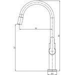 KUHINJSKA PIPA BLITZ K 209B FLEX B POMIVALNO KORITO ČRNA - slika 5