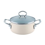 LONEC / KOZICA RIESS KOZICA 1 L 16 CM NIZKA S STEKL. POKROVOM AVORIO