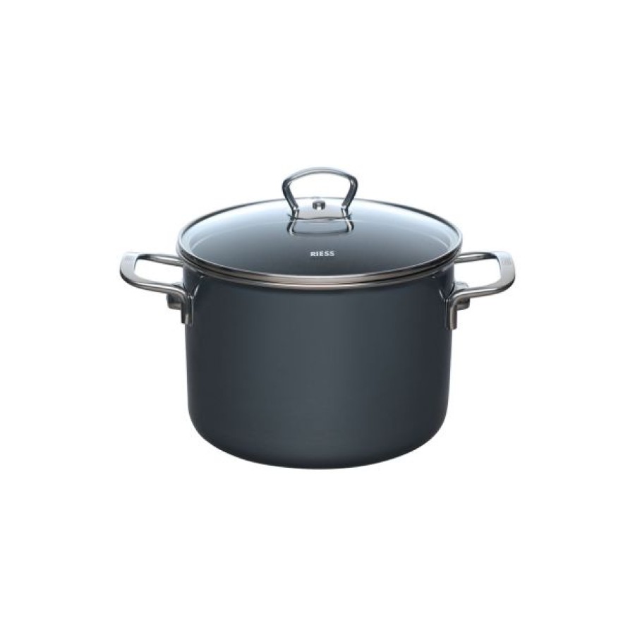 LONEC / KOZICA RIESS LONEC 20CM 4L DARK GREY S STEKLENO POKROVKO