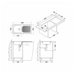 NERJAVNO POMIVALNO KORITO ALVEUS BASIC 60, SATIN 860X435 MM - slika 4