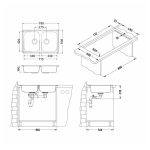 NERJAVNO POMIVALNO KORITO ALVEUS LINE 90, SATIN 790X500 MM - slika 3