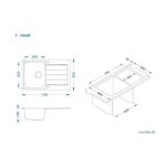 NERJAVNO POMIVALNO KORITO ALVEUS LINE MAX 80 POP UP, SATIN 790X500 MM - slika 3
