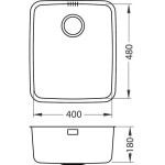 NERJAVNO POMIVALNO KORITO ALVEUS LUNO 40, SATIN 480X400 MM - slika 3