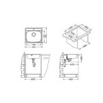 NERJAVNO POMIVALNO KORITO ALVEUS MORE 10, SATIN 560X500 MM - slika 2