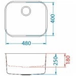 NERJAVNO POMIVALNO KORITO ALVEUS VARIANT 10, SATIN 480X400 MM - slika 3