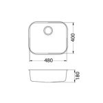 NERJAVNO POMIVALNO KORITO ALVEUS VARIANT 10, SATIN 480X400 MM FS - slika 3