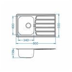 NERJAVNO POMIVALNO KORITO ALVEUS ZOOM MAXIM 30, SATIN 860X500 MM - slika 3