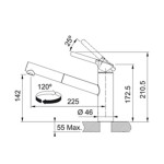 PIPA KUHINJSKA FRANKE ORBIT IZVLEČNA KROM - slika 2