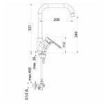 PIPA KUHINJSKA UNITAS INFINITY, STOJEČA, 2 CEVI 2 X KOTNI VENTIL - slika 2