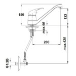 PIPA KUHINJSKA UNITAS SIMPATY STOJEČA, 2 CEVI KOTNA VENTILA - slika 2
