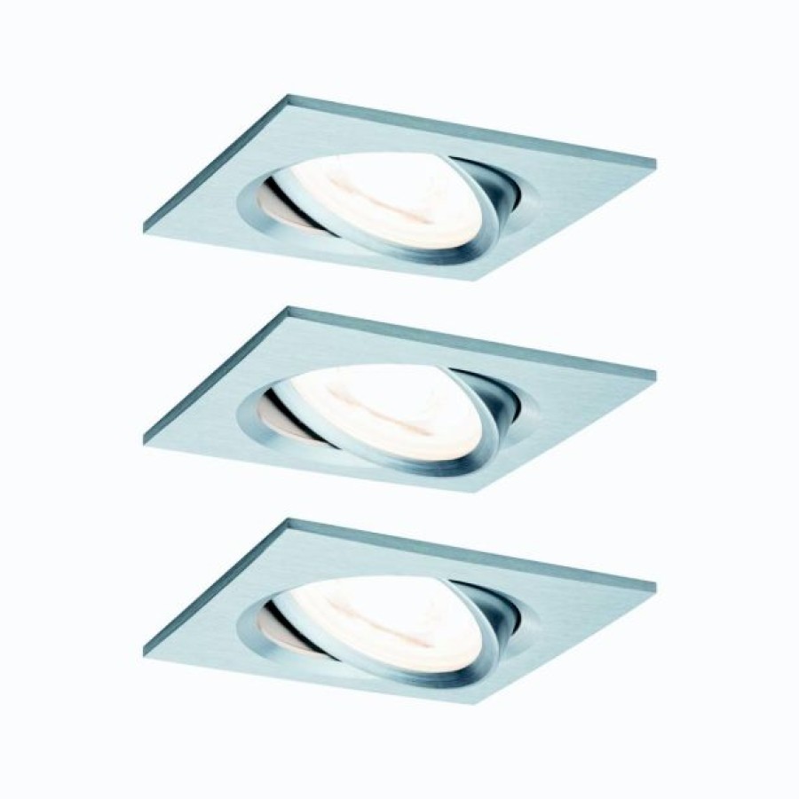 VGRADNI LED REFLEKTOR RL NOVA 3X6.5W GU10 3SDIM KVAD. ALU TU/ALU ZN GIB