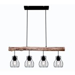 VISEČA SVETILKA MINA 4XE27 LES / ČRNA - slika 2