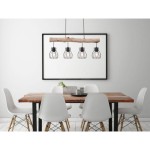 VISEČA SVETILKA MINA 4XE27 LES / ČRNA - slika 4