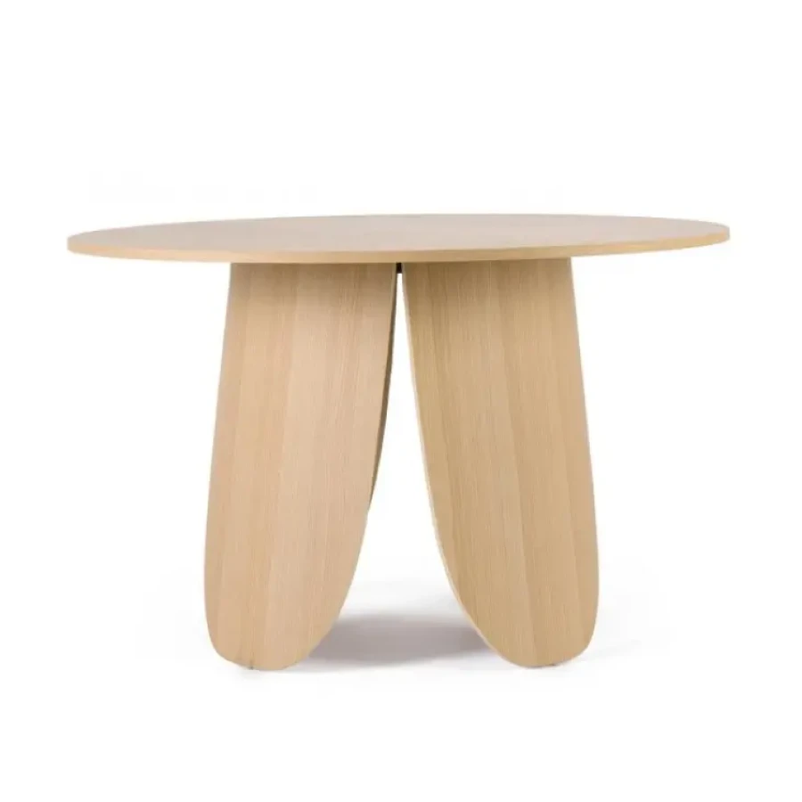Miza JORDYN D120 je okrogla miza, ki je s svojo obliko in eleganco primerna za vsak prostor. Mizna plošča je iz furnirja. Dimenzije: širina: Ø120cm