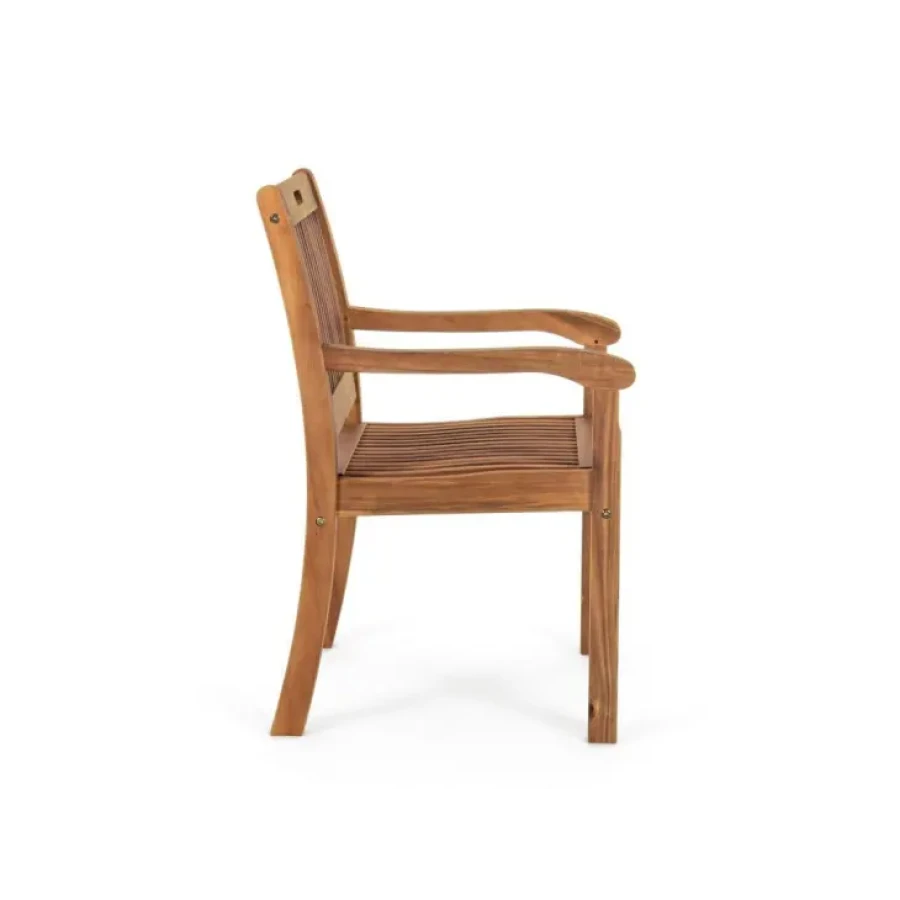 Stol NOEMI ima strukturo iz lesa z oljnim zaključkom. Barva: - Akacijev les Material: - Les Dimenzije: širina: 58cm globina: 60cm višina: 88cm višina:
