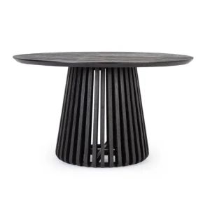 Jedilna miza ODION črna je elegantna, okrogla miza, ki s svojo obliko popestri vsak prostor. Narejena je iz mangotovega lesa. Dimenzije: širina: Ø130cm