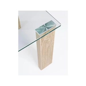 Klubska mizica NEW ARLEY 120X60 natur je narejena iz MDF-ja objetega v melaminski papir z učinkom lesa. Ima kaljeno steklo debeline 12 mm. Dimenzije: širina: