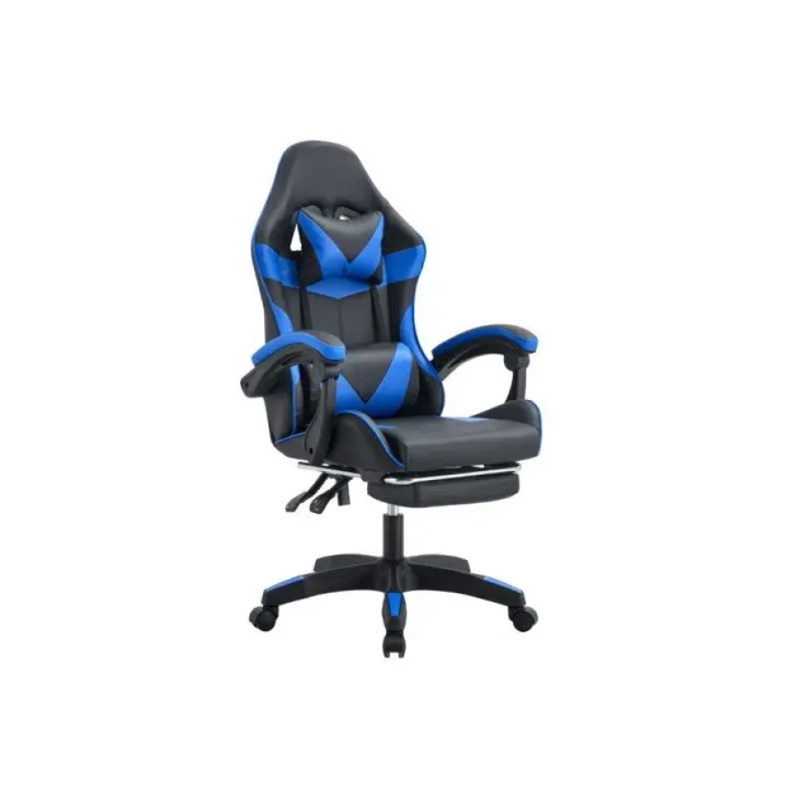 Pisarniški gaming stol DOLY EXTRA v modro črnem umetnem usnju je narejen za udobje prav vsakega posameznika, ki preživi dlje časa za pisarniško mizo.