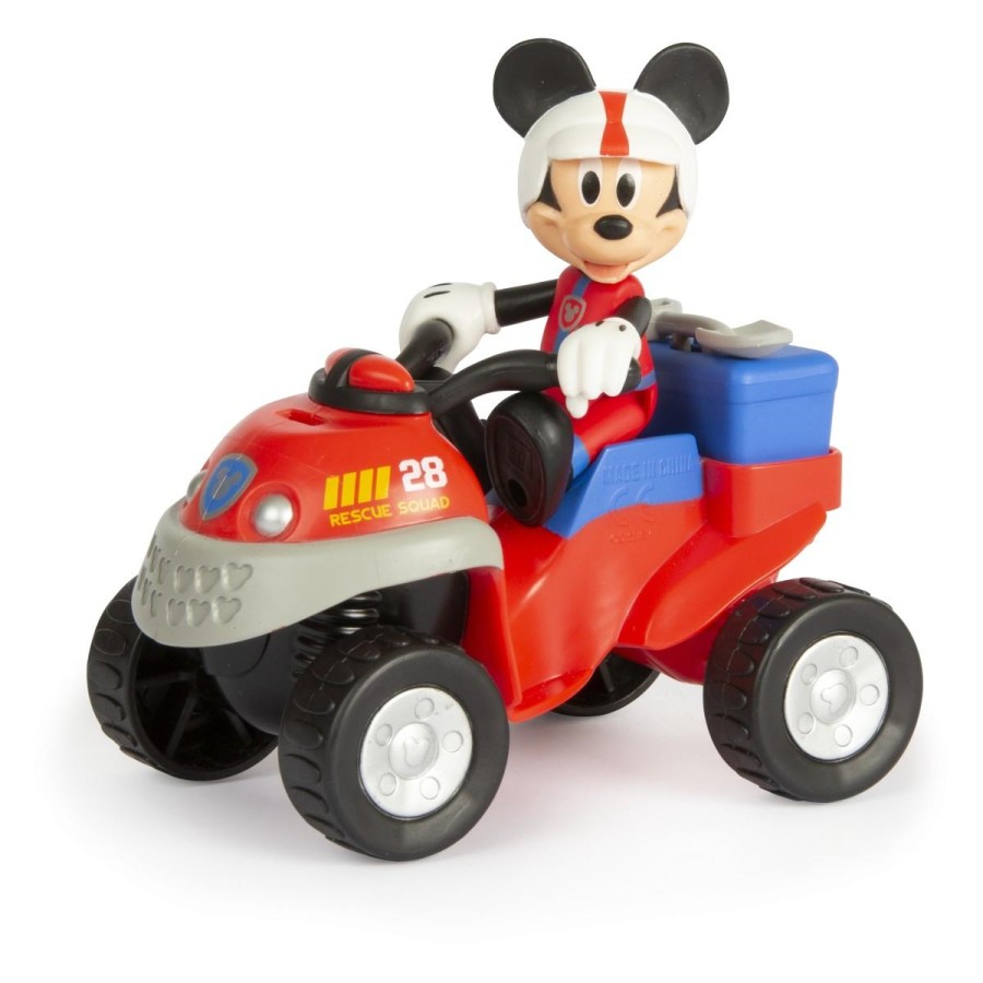 Figurica Mickey na gasilskem reševanju. Mickey je pripravljen na akcijo. Gasilec Mickey ima vso potrebno orodje: lopato in škatlo za orodje. Nova IMT tehnologija - ko se figurica približa setu za igro