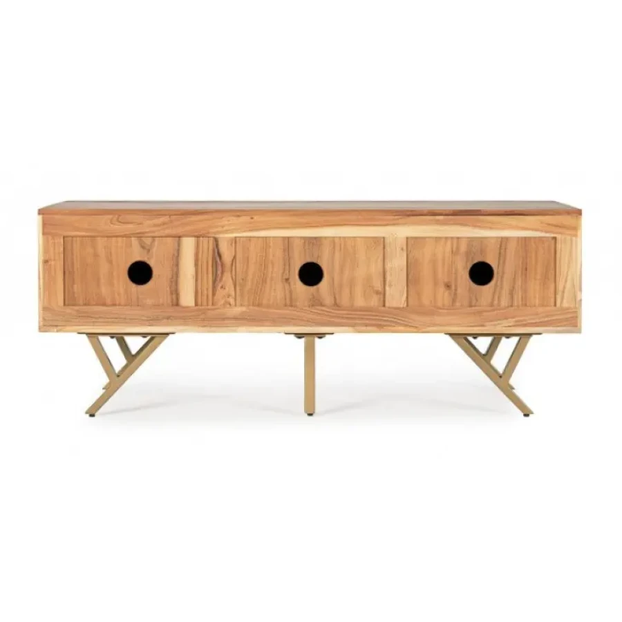 TV regal 3A RAIDA je narejen v kombinaciji lesa z jeklenimi nogami. Dimenzije: širina: 130cm globina: 40cm višina: 51cm