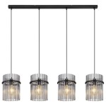 VISEČA SVETILKA GORLEY 4XE27 ČRNA / STEKLO - slika 2