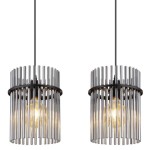 VISEČA SVETILKA GORLEY 4XE27 ČRNA / STEKLO - slika 5