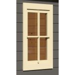 OKNO ZA LESENO HIŠKO KARIBU OKNO IZ UMETNEGA STEKLA SLONOVA KOST BELA - slika 2