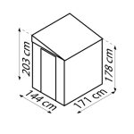 KOVINSKA VRTNA HIŠKA GLOBEL LEANTO 56 ANTRACIT Š145 X G172 X V204 CM - slika 6