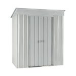 KOVINSKA VRTNA HIŠKA GLOBEL SKILLION 64 SREBRNA Š172 X G113 X V199 CM