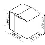 KOVINSKA VRTNA HIŠKA GLOBEL TOWER 86 ANTRACIT Š234 X G175 X V198 CM - slika 3