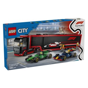 Lego® City Tovornjak F1® z dirkalnikoma F1® RB20 in AMR24Vkrcaj se na vznemirljivo pustolovščino z megatovornjakom F1®! Oglej si osupljivi nizki priklopni tovornjak s simulatorjem F1 in dvema prostoroma za dirkalnika