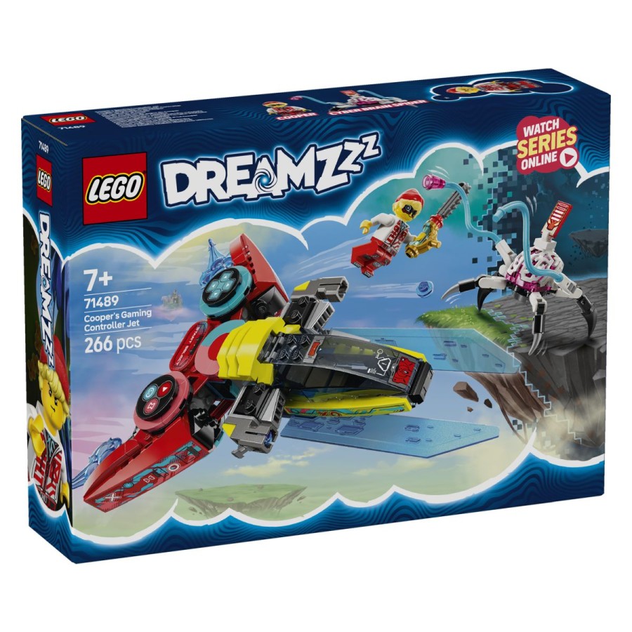 LEGO® Dreamzzz Cooperjev reaktivec z igričarskim krmilnikomCooperju pomagaj premagati zlobnega kibernetskega možganskega pajka