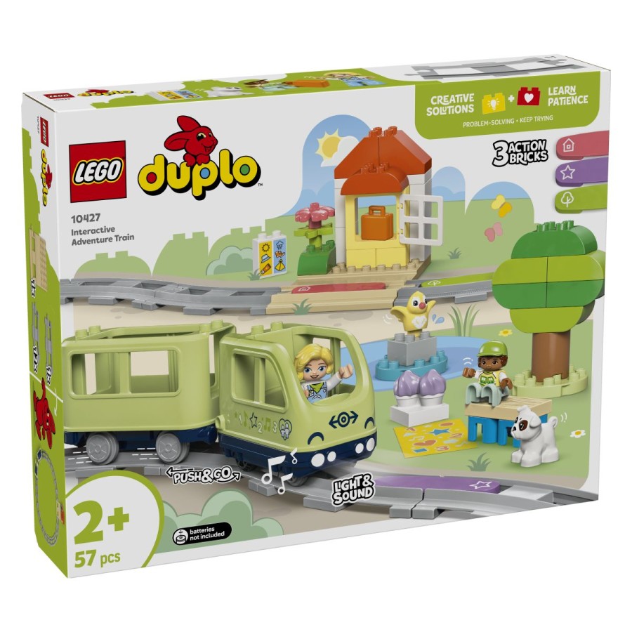 Lego® Duplo® Interaktivna železničarska dogodivščinaMalčki se z interaktivnim železničarskim kompletom odpravijo na neskončna raziskovalna potovanja. Izberejo si kraj za počitnice