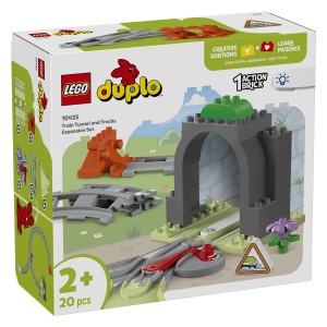 Lego® Duplo® Razširitveni komplet železniški predor in tiriIzboljšaj učenje malčkov z železničarskim ustvarjalnim razširitvenim kompletom. Predšolski otroci ustvarijo nove dogodivščine za svoje vlake z dodajanjem 10 tirnic