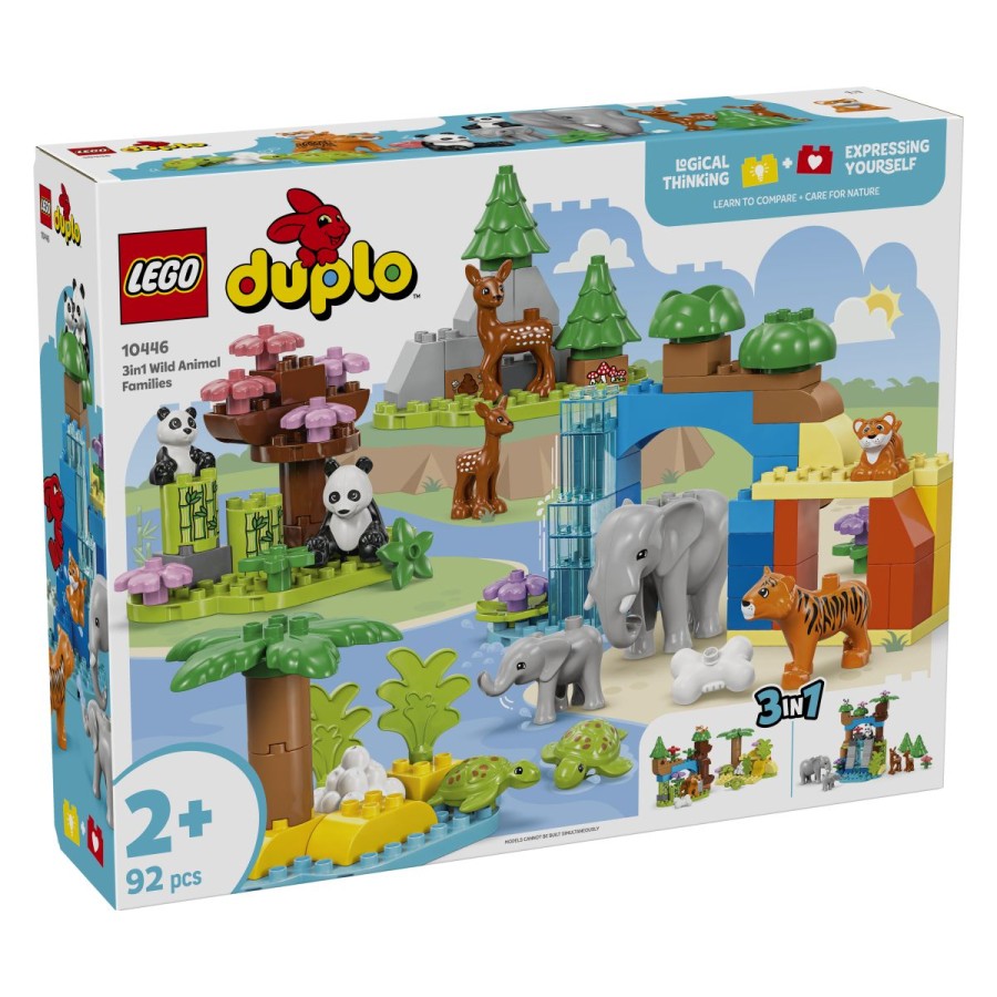 Lego® Duplo® Družine divjih živali 3v1Svojega malčka popeljite na učno potovanje okoli sveta