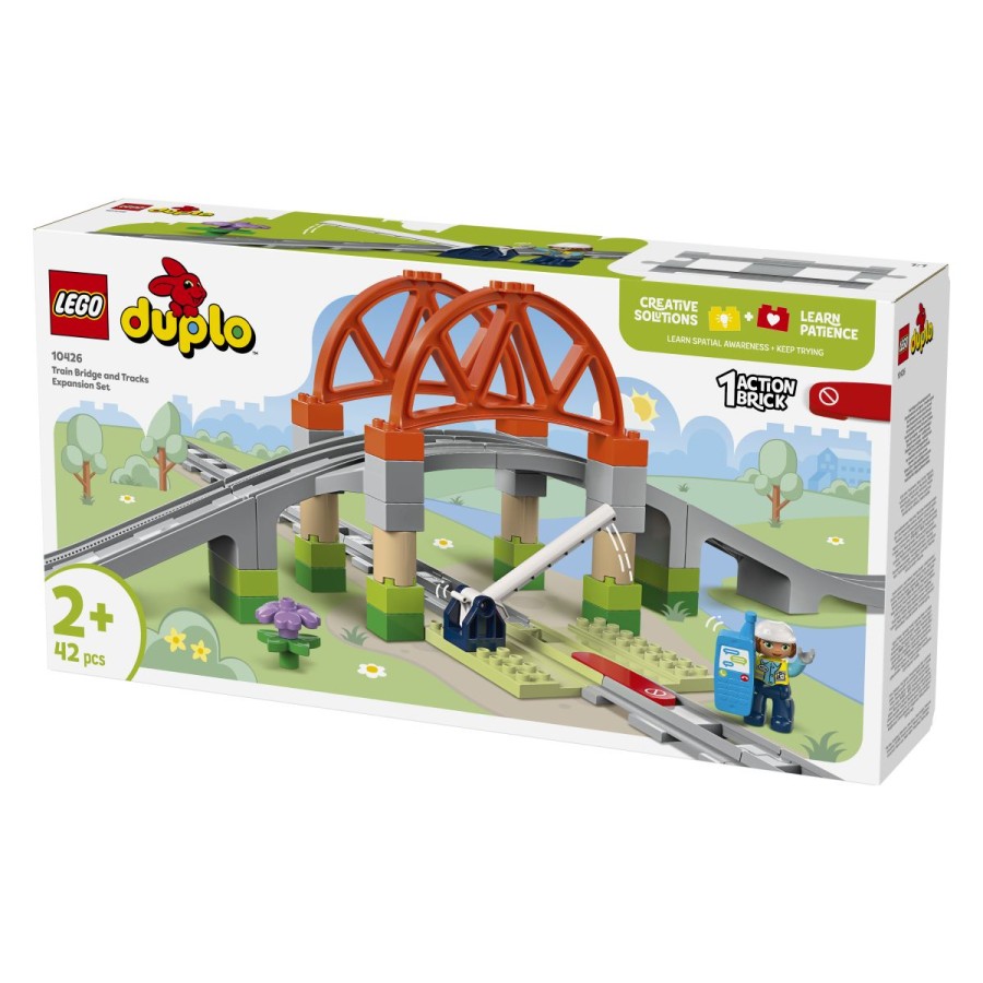 ki popeljejo malčka na novo dogodivščino z LEGO® DUPLO® vlakom. Tu sta tudi delujoča zapornica