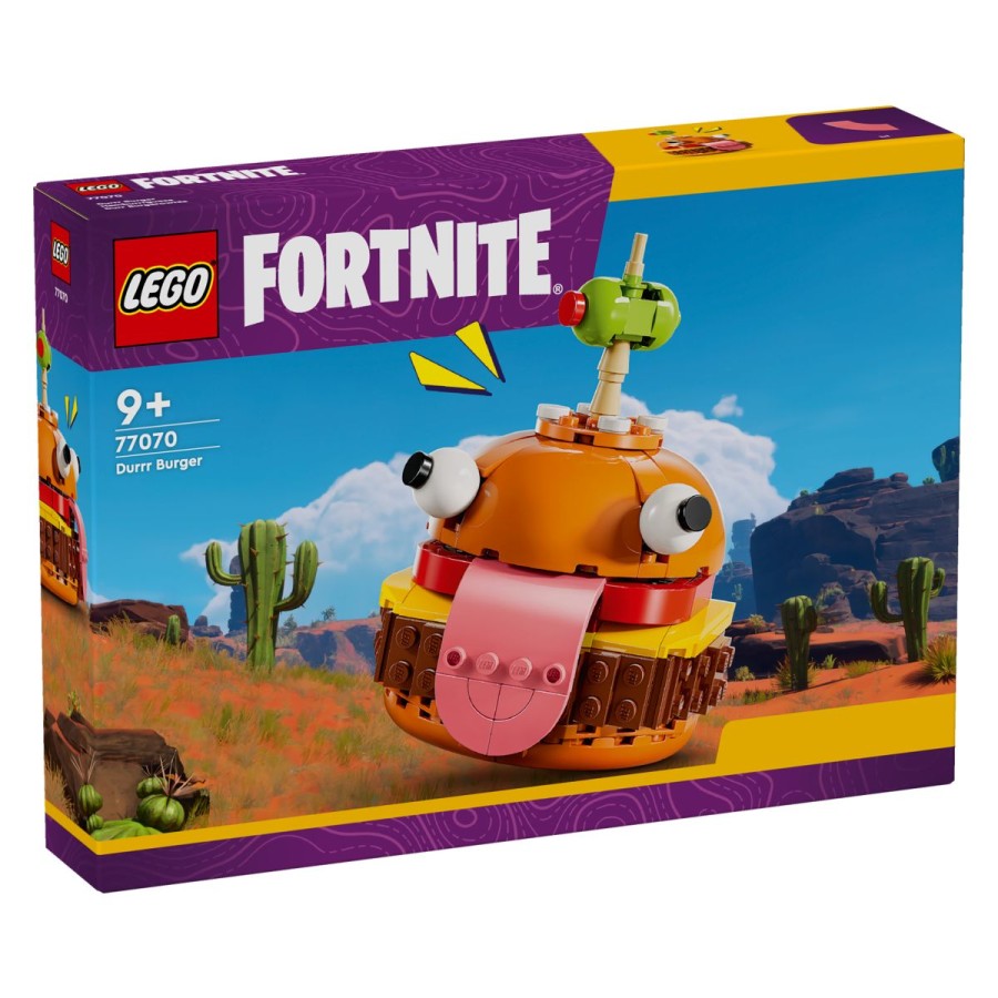 LEGO® Fortnite Durrr BurgerLačen/-na zabave z LEGO® Fortnite®? Nahrani svojo ustvarjalnost in oživi ikono videoigre s tem izjemnim kompletom za sestavljanje LEGO Fortnite Durrr Burger! Zabaval/-a se boš in proslavil/-a dobro opravljeno ustvarjanje modela