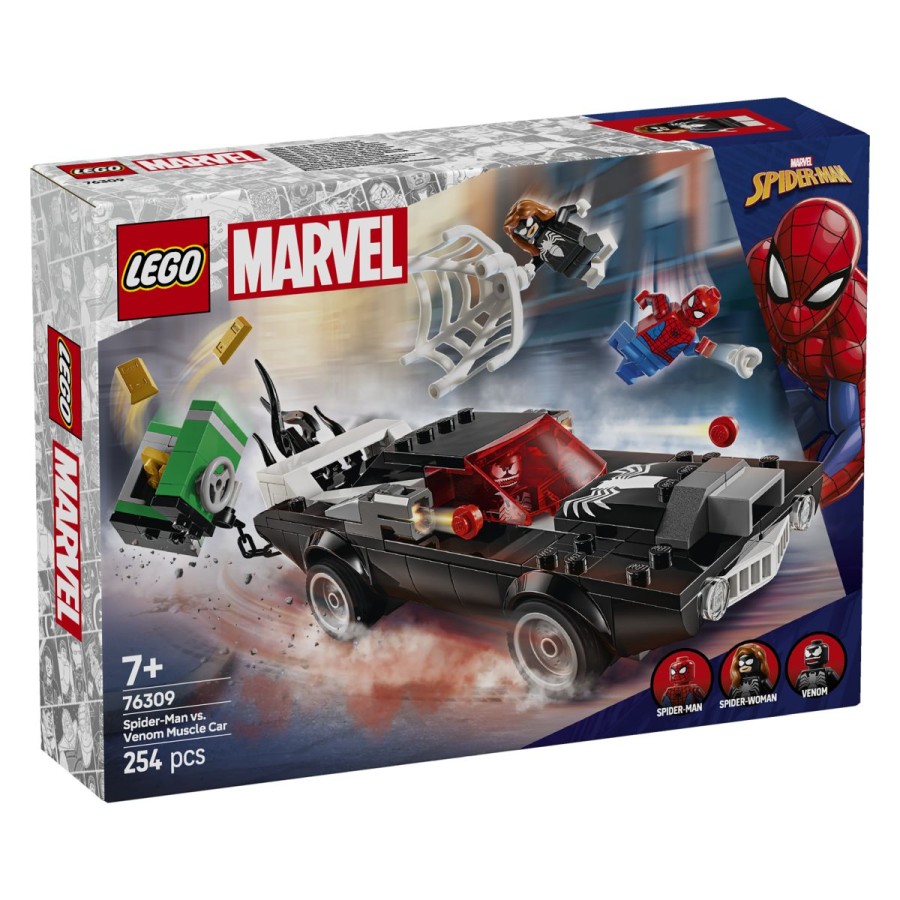 Lego® Super Heroes Spider-Man proti Venomovemu avtu z močnim motorjemKo Spider-Man zagleda Venoma