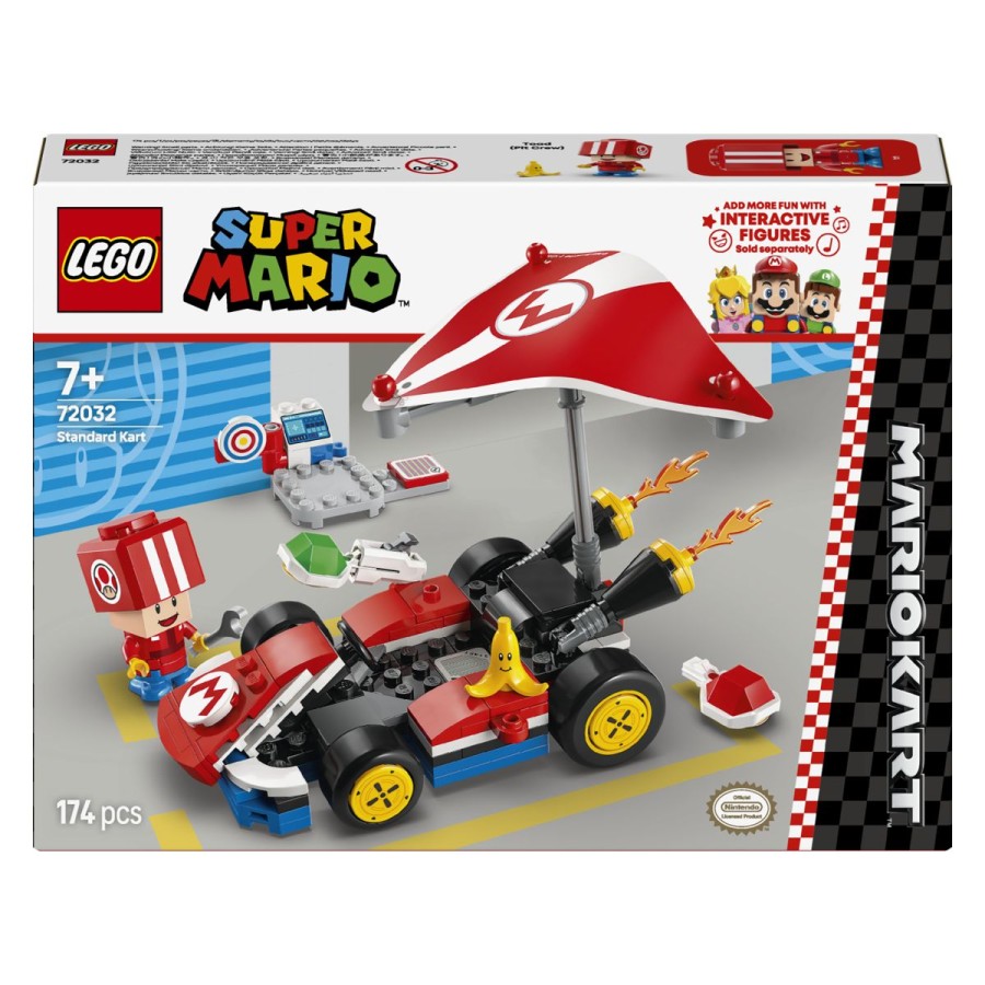 izstreljuj školjke in nato uporabi super jadralno letalo za drsenje! Vozi Standard Kart z LEGO® Mariom™