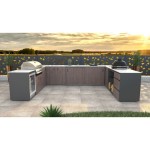 LETNA KUHINJA ELEMENT Z PREDALI AMERIŠKI OREH 636 X 634 X 920 MM - slika 2