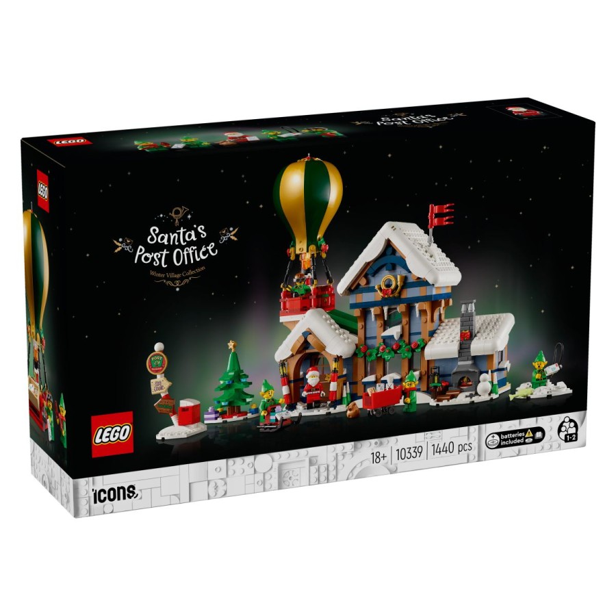 Lego® Icons 10339 Božičkov poštni uradPodaj se na čarobno potovanje s kompletom za sestavljanje prazničnega okrasa za dom LEGO® Ikone Božičkov poštni urad (10339).Ljubki dodatek zbirki zimska vasica je poln podrobnosti ter je primeren za odrasle sestavljalce in otroke