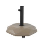 PODSTAVEK ZA SENČNIK DECORIS KOVINSKI 25 KG, TAUPE S KOLEŠČKOM, 48X33.5 CM