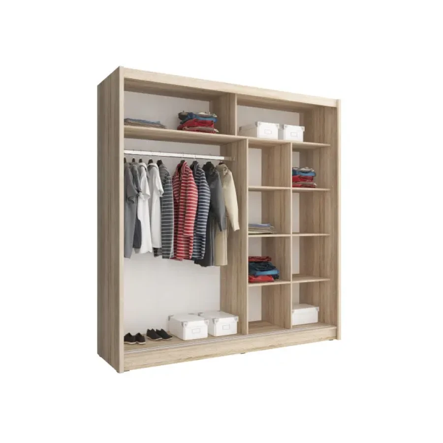 Drsna omara MARKO 200 cm je praktična in kvalitetna omara za shranjevanje vaših stvari. Dobavljiva je v beli barvi. Omara ima ABS rob. Narejena je v EU in je