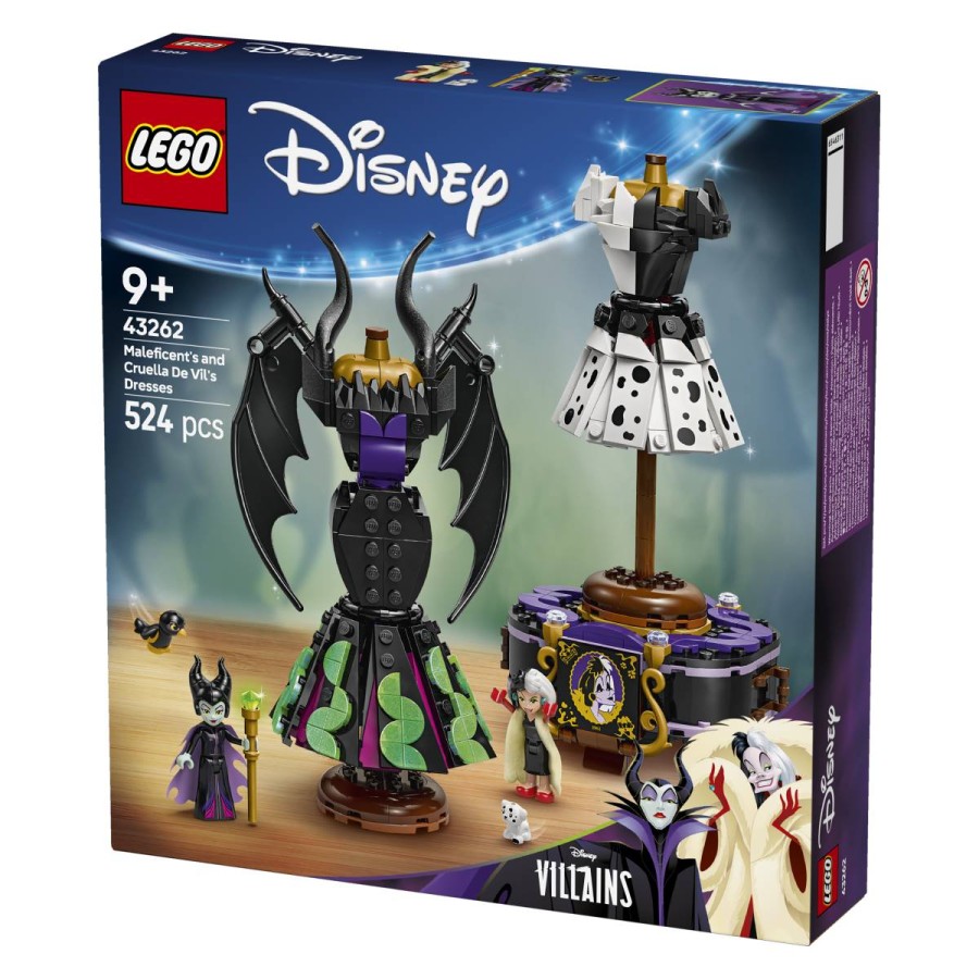 Imaš rad/-a modno oblikovanje? Ustvari obleke za 2 ikonični Disney malopridnici: Zlohotnico in Cruello De Vil! Med sestavljanjem lahko občuduješ podrobnosti na oblekah. Ustvari prilagodljivo stojalo za prikaz ene od oblek
