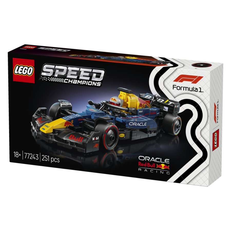 Obeleži svoje navdušenje nad Formulo 1® z dirkalnikom LEGO® Hitrostni prvaki Oracle Red Bull Racing RB20 F1