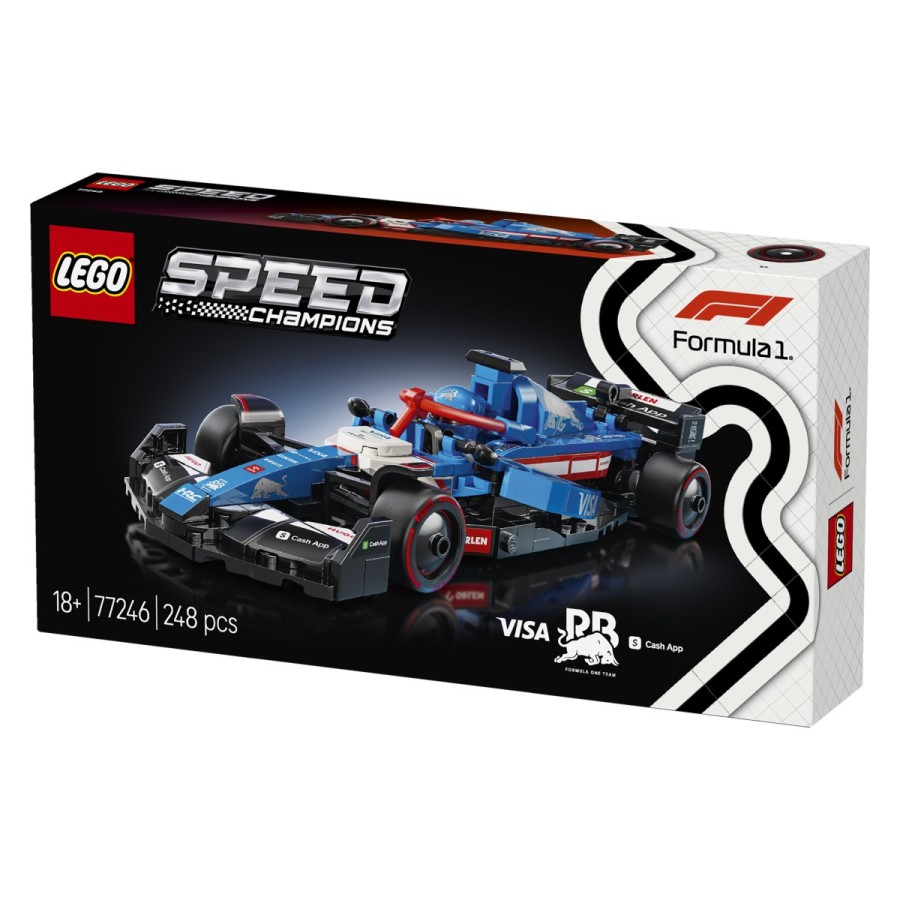 Razišči svoje navdušenje nad dirkami Formula 1® s kompletom za sestavljanje za odrasle LEGO® Hitrostni prvaki Dirkalni avtomobil Visa Cash App RB VCARB 01 F1®. Zberi