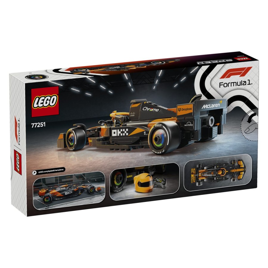 postavi na ogled in uživaj v superhitri igri z modelom LEGO® Hitrostni prvaki z avtentičnimi dizajnerskimi podrobnostmi dirkalnika