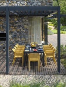 Vrtna garnitura Rio 210 + 8x stol NET, ANTRACIT/SENAPE - slika 11